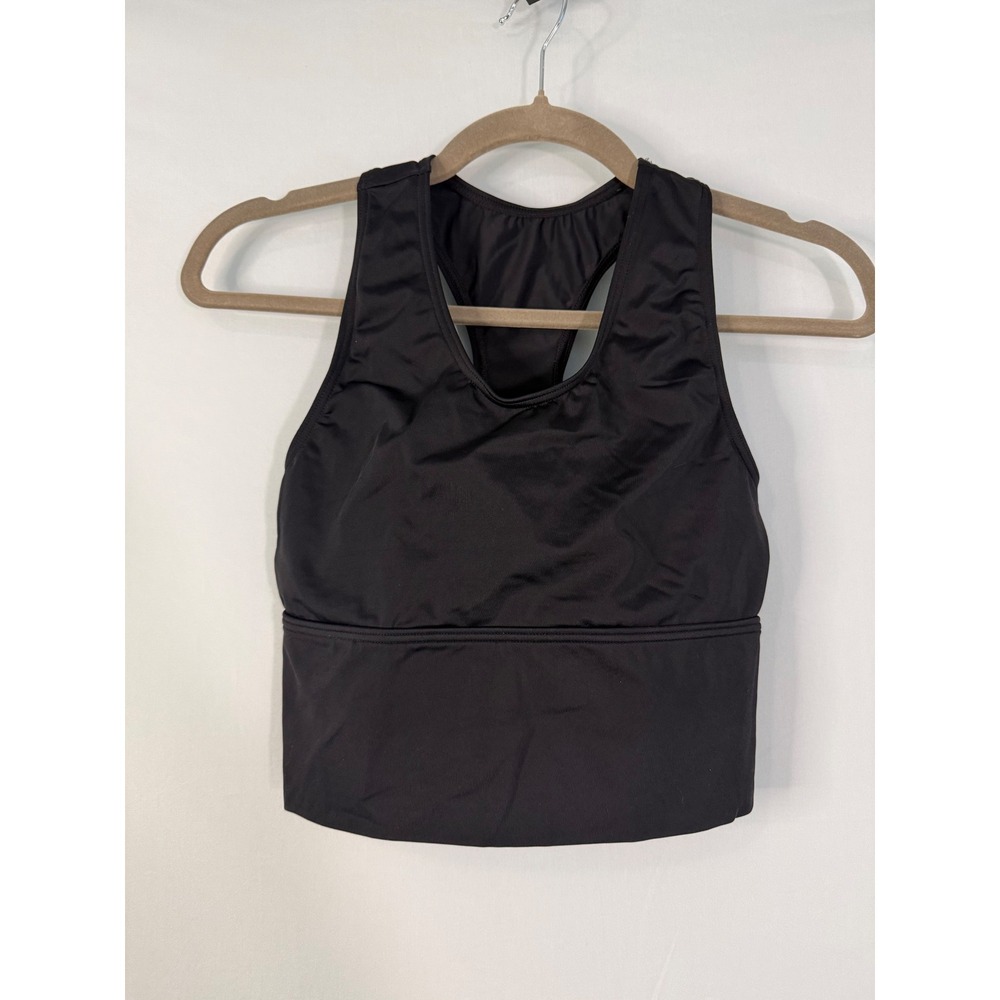 Balera Dance Crop Top Womens Medium‎ Black Excellent Racerback 14599
